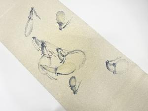 アンティーク　作家物　綴れ　手描き　瓢箪模様袋帯（材料）